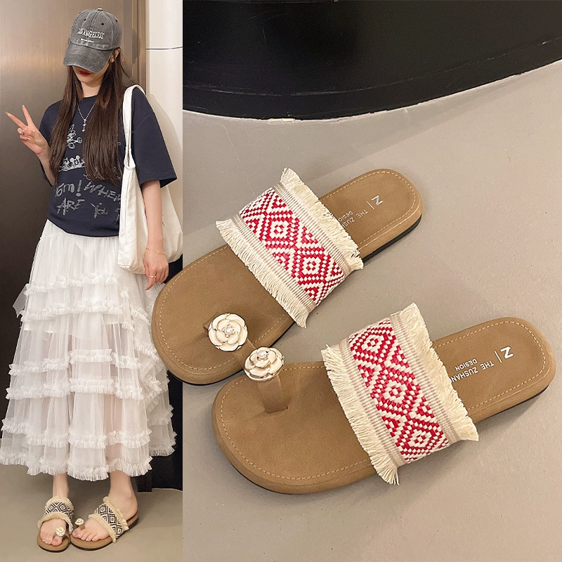 Женские летние пляжные шлепанцы, модная оптовая продажа, новые летние сандалии, плоские сандалии для отдыха на море