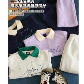 C036-2026秋季男女童卫衣卫裤长袖套装洋气套装