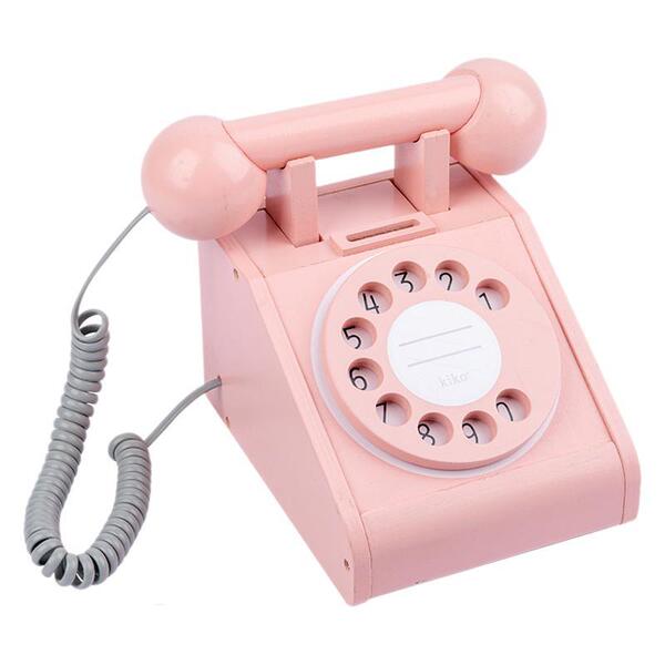 Wooden realistic family teaching retro cognitive telephone