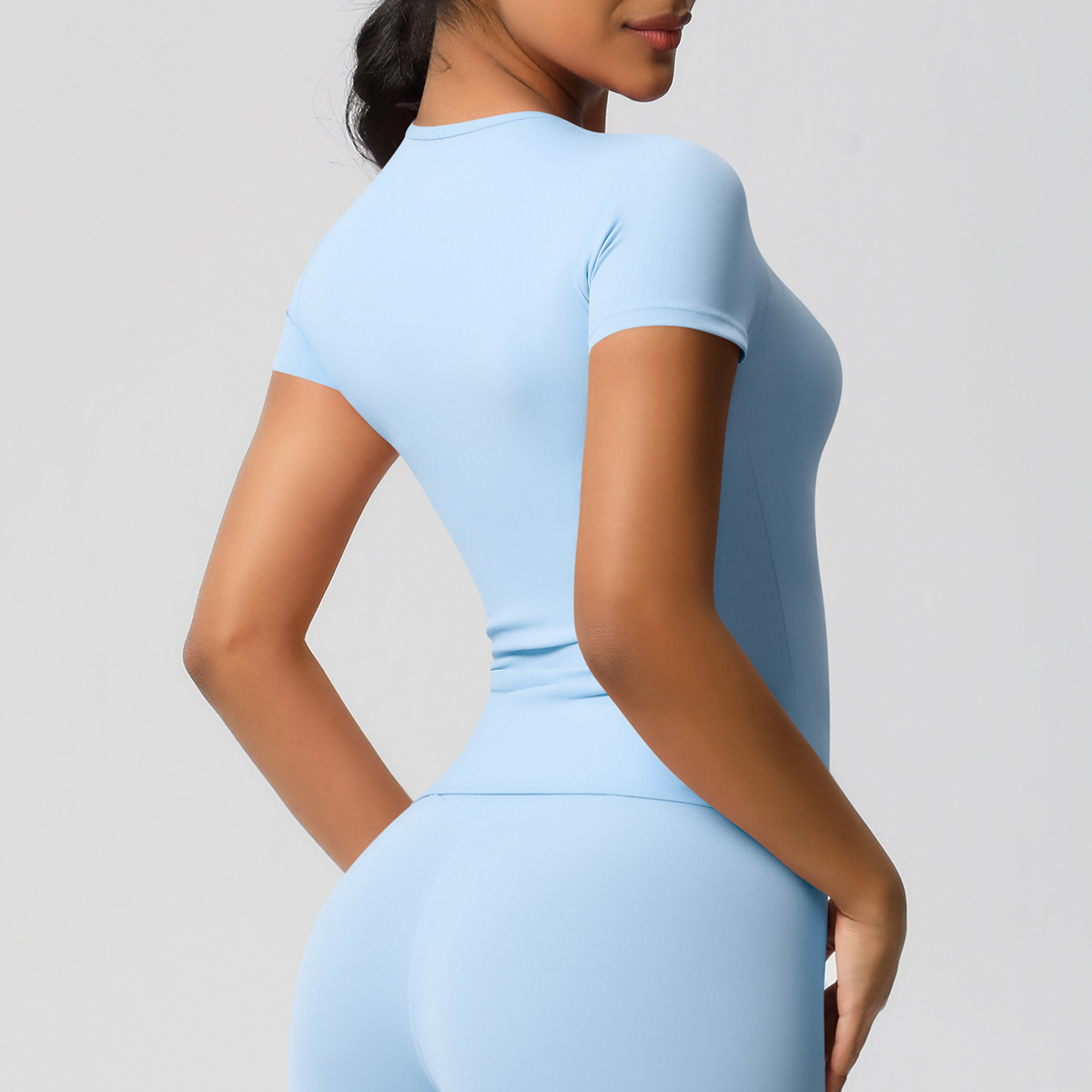 95g Weight Short Sleeve Sleeve Length Nylon, Spandex Fabric Type Regular Top Length T-shirt Tops Type Fitness, Yoga, Running Occasion Round Neck Neckline Solid Color Pattern Sport Style Style S, XL Size Sport Style Solid Color Nylon Spandex Round Neck Active Tops T-shirt 63