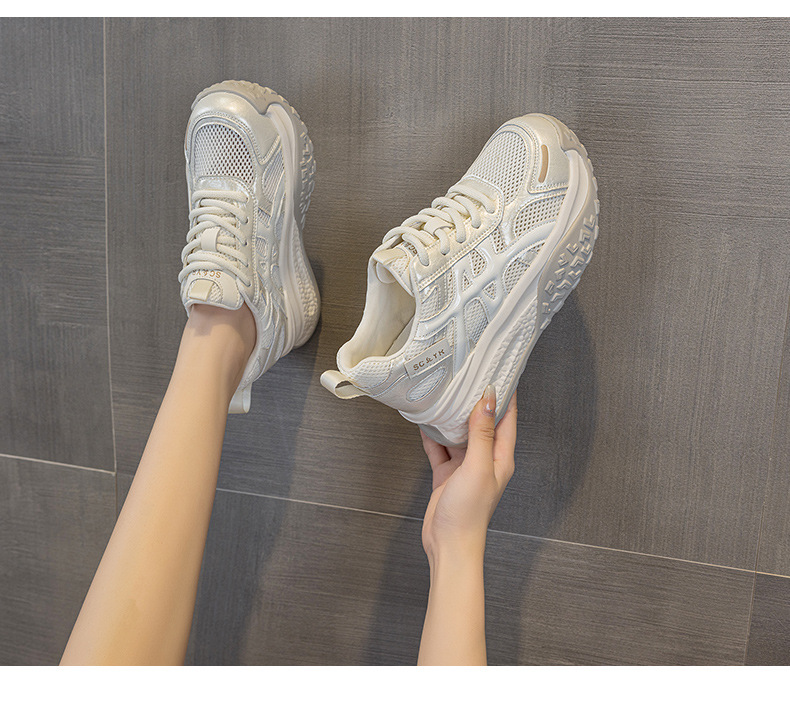 Giày sneaker nữ đế dày tăng chiều cao phong cách cổ điển mùa hè 2026 — M2875 màu be, M2875 Màu tím, M2875 màu vàng chi tiết 26