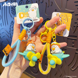 Оригинальный крутящийся самолет, мультяшный брелок, ключи от машины подходит для мужчин и женщин, подвеска для влюбленных