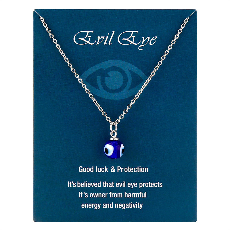 Stainless Steel Fashion Metal Eye Pendant Necklace display picture 3