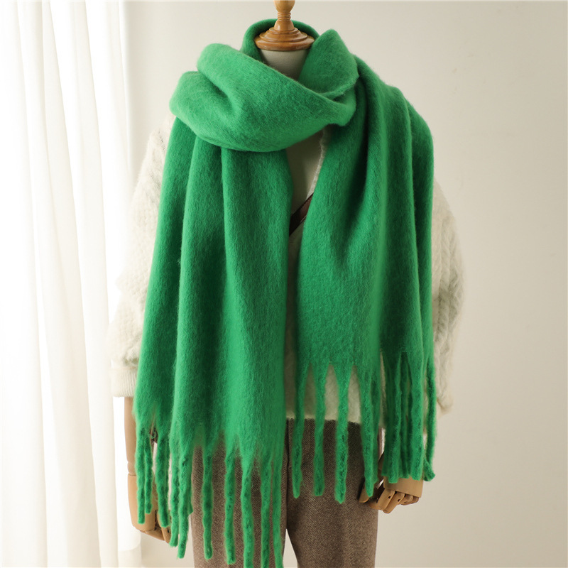 Mohair Schal Für Damen Und Herren Mit Fransen Und Perlen_voghion.com