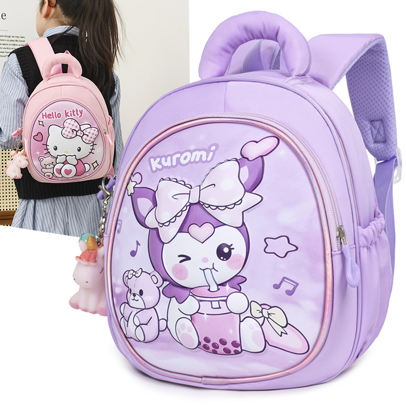 New Cute Cartoon Children's Bag, Lightweight and Versatile Kuromi Backpack, Versatile Kindergarten School Bag for Boys and Girls