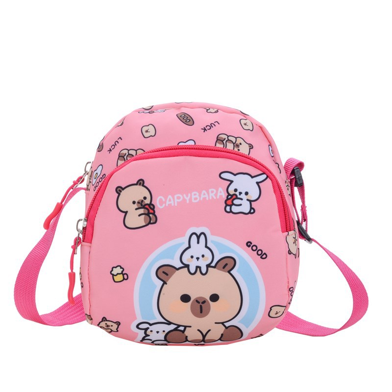 Caricatura lindas bolsas de hombro para niños y niñas Capibala impresión bolsas de mochila para niños ligeras para salir bolsas de niños
