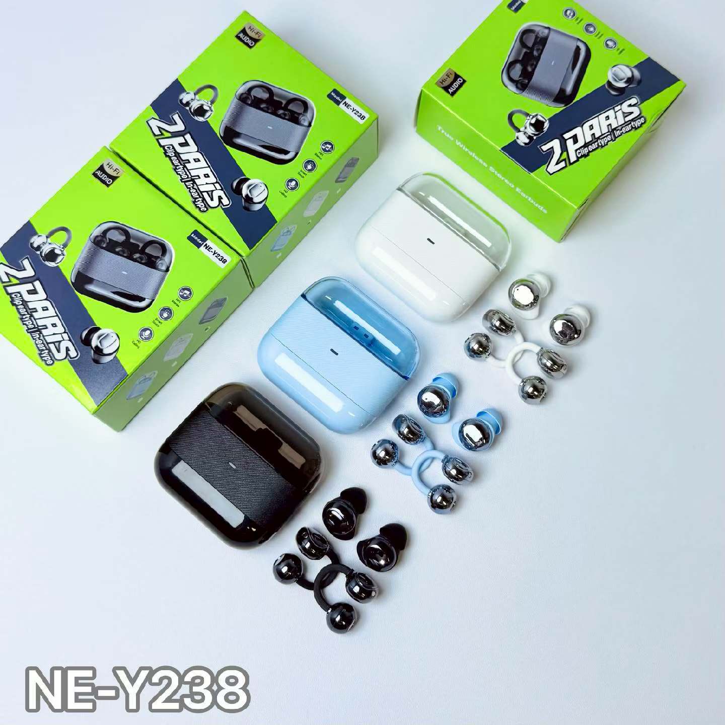 NE-Y238 auriculares bluetooth dos a dos en uno de alta calidad de sonido inalámbrico reducción de ruido de larga duración auriculares deportivos pareja
