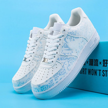 青花瓷潮莆田男鞋小白鞋女秋冬季厚底板鞋