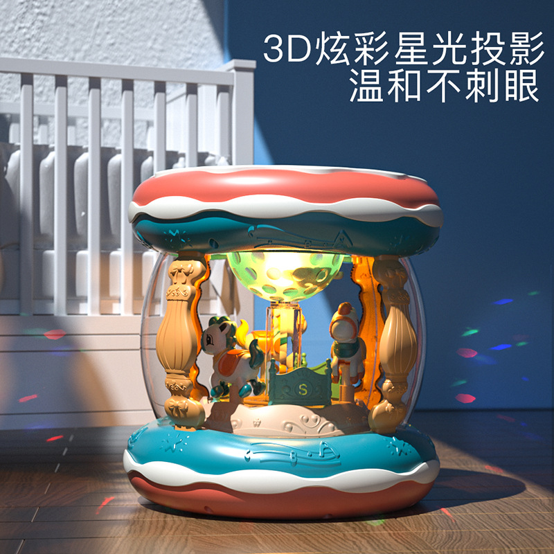 Children's Hand Clap Drum with Microphone Charging Early Education Music Carousel Paradise Baby Clap Drum Educational Toy