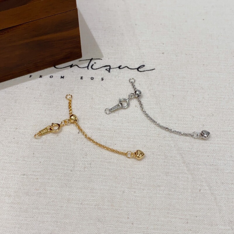 S925 Silver Buckle Oval Double Circle Buckle String Bracelet DIY Buckle Extension Tail Chain Buckle Can Be Adjusted to Any Length