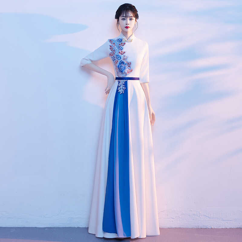 Choir Performance Attire for Adult Women 2026 New Style Group Performance Conductor Elegant Evening Dress Women's Performance Long Dress