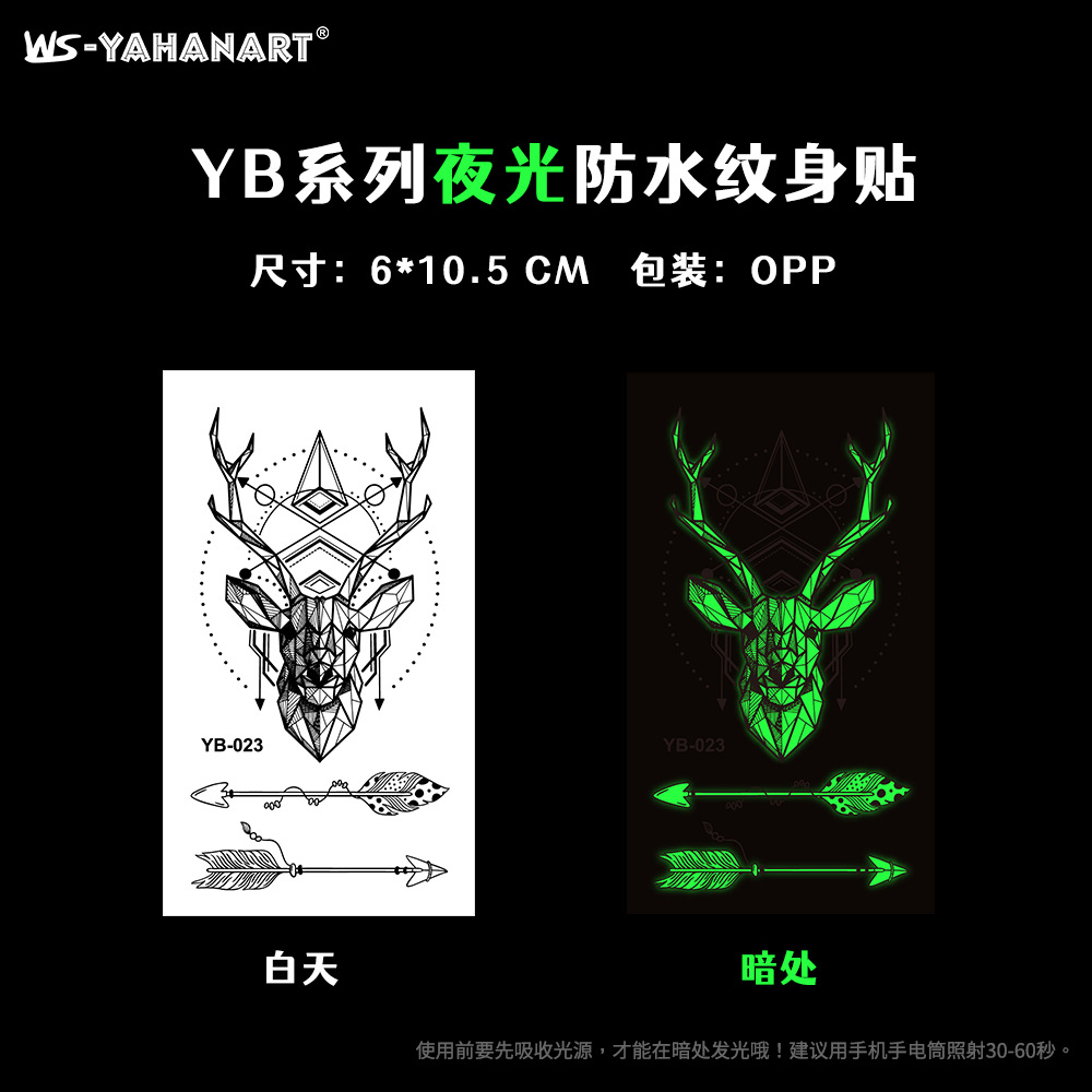 Calcomanías de Tatuaje Luminosas de Papel de Transferencia de Agua para Fiestas y Halloween