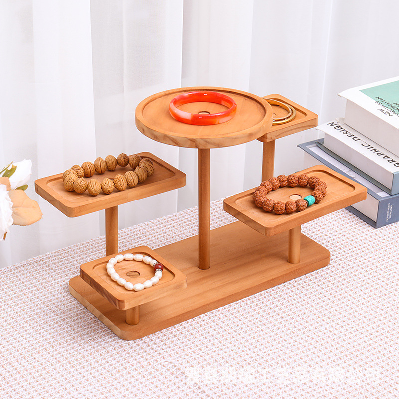 Spot Wooden Multi-Layer Storage Display Rack Flower Pot Decorative Rack Living Room Hand-Made Storage Rack Wooden Blind Box Display Stand