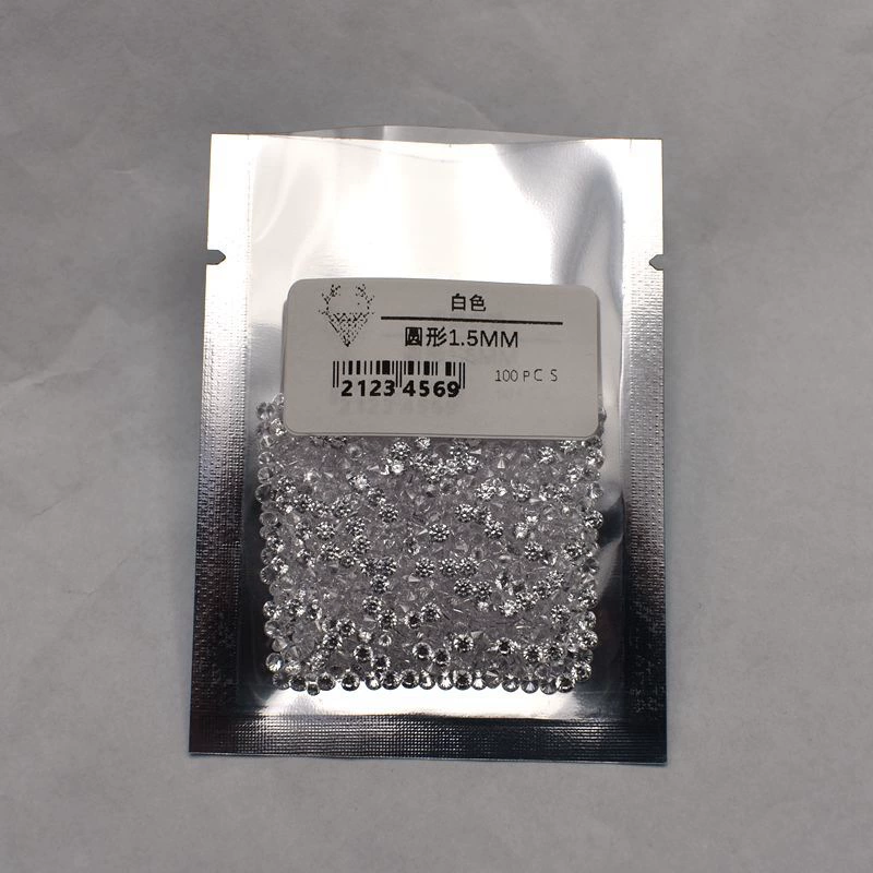 Прозрачный белый gemstone с цирконом, 0.7 мм, 5 мм, с камнем, микрорисуровка