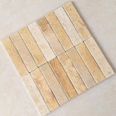 レトロなベージュの長い洞窟石灰石模造石手作りレンガ 60X250 バスルームケータリング B&B 壁タイル