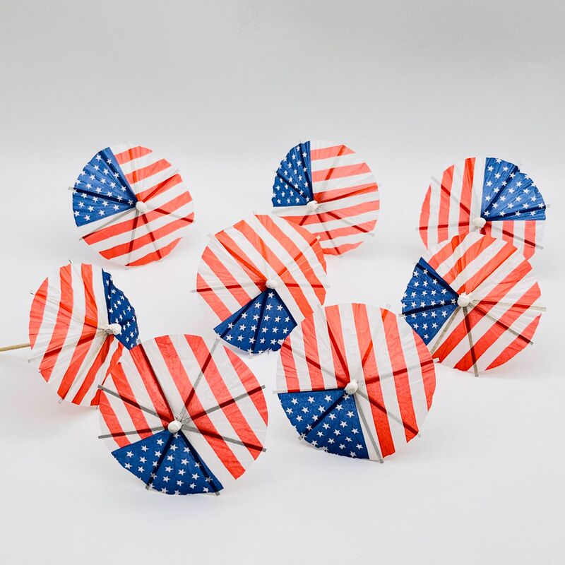 Flower paper umbrella cocktail fruit snack cold dish platter party art toothpick decoration US Independence Day flag Flower paper umbrella cocktail fruit snack cold dish platter party art toothpick decoration US Independence Day flag