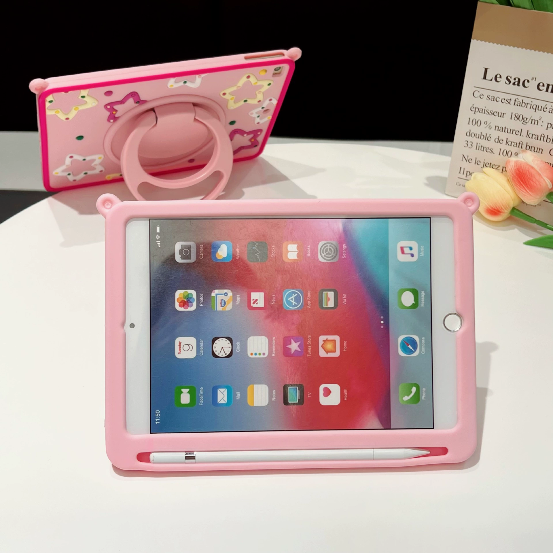 Совместимый кожух-держатель против падения для планшета iPad Air5 10.9-дюймов вращающийся силиконовый чехол защитный для 10-го поколения iPad