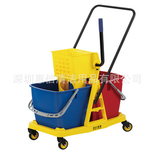 Baiyun Af08073 Large Double Barrel Water Extraction Truck 60 Liters Water Extraction Truck Water Extraction Bucket Floor Mop Bucket Mobile Cleaning Bucket