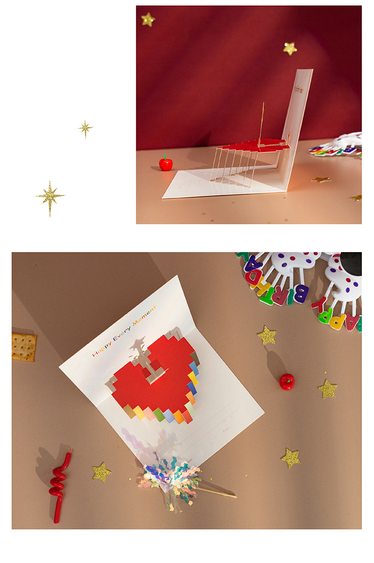 Valentine 's Day Gift Boutique Birthday Invitation Card 3d Three-dimensional Blessing Thanksgiving High-end Creative Small Card display picture 4