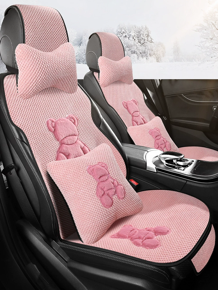 Подушка для автомобильного сиденья зимняя плюшевая зимняя теплая короткая плюшевая подушка для автомобильного сиденья спинка утолщенная автомобильная универсальная подушка для сиденья