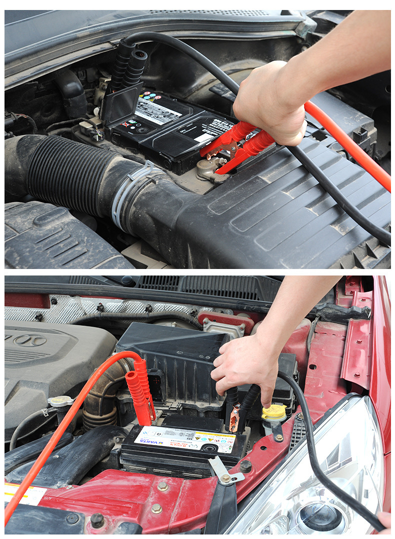 Car Battery Jumper Cables, Thickened and Reinforced Connection Cables, Emergency Jump Starter Cables with Clamps for Small Cars