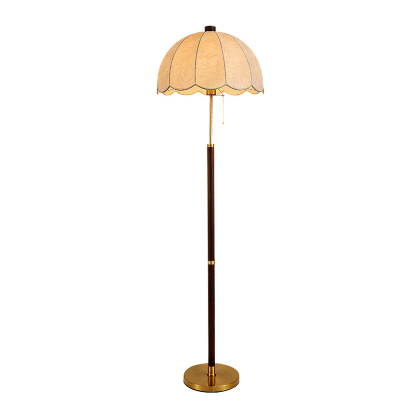 lámpara de piso vintage sofá sala de estar francesa retro luz de atmósfera de madera maciza estilo medieval dormitorio luz de cabecera L002 image 6