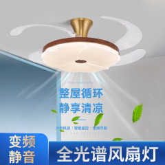 中古风卧室风扇灯2025新款美式复古静音大风力餐厅吸顶灯中山灯具