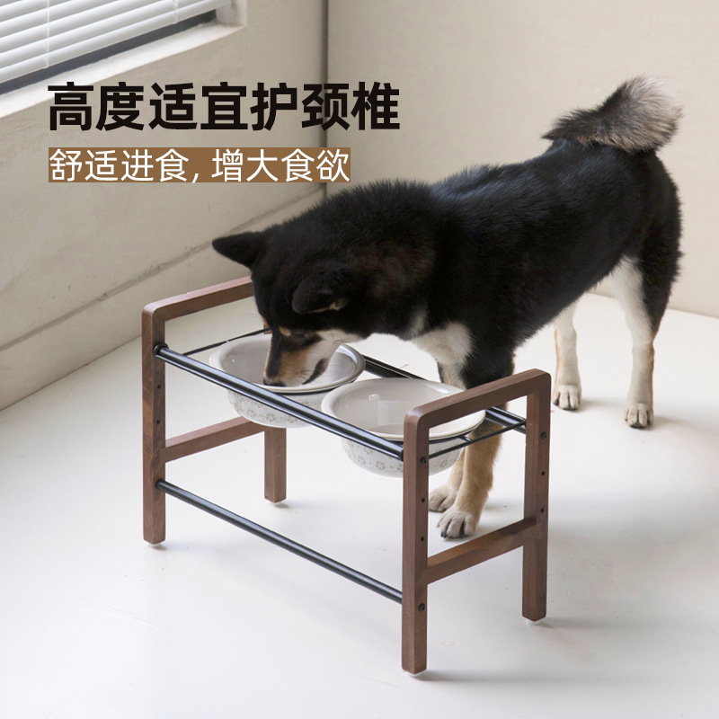 Tazón para perros de cerámica Tazón para comida para perros Tazón para comida para perros Tazón para agua para perros Tazón para perros Tazón doble para gatos Protección de la columna cervical contra volcado Transfronterizo Amazon