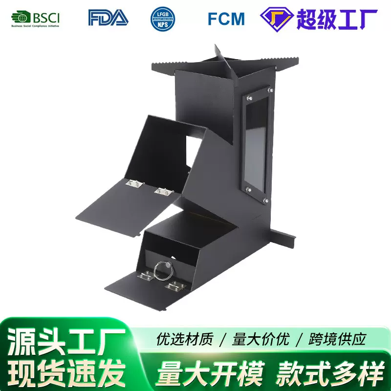 新款户外露营火箭炉便携野餐炉具不锈钢烧烤炉庭院取暖简易柴火炉