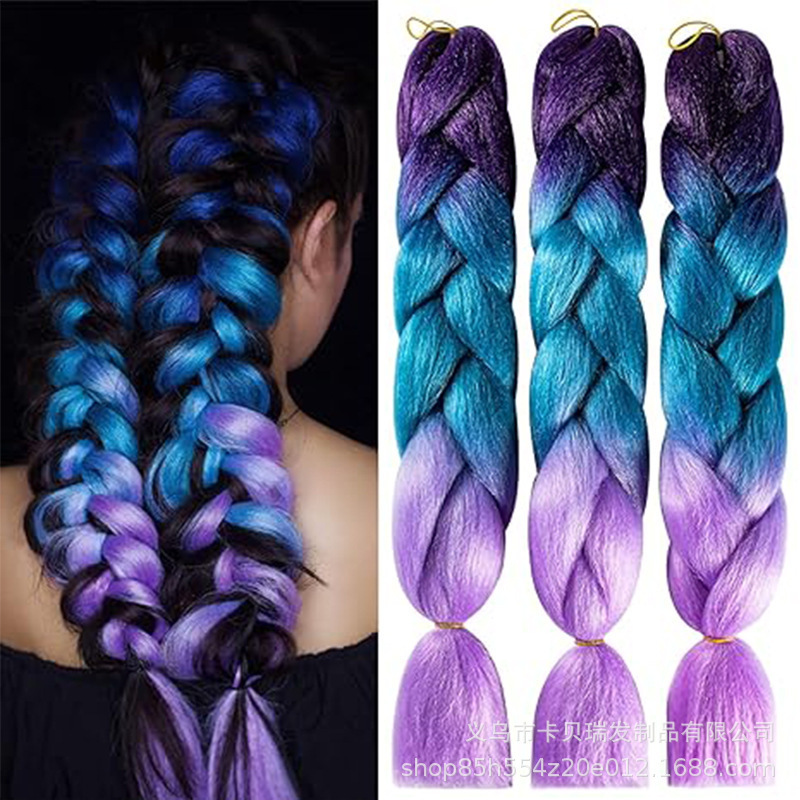 Xuchang Wig Hair Accessories High Temperature Silk Big Braid African Jumbobraid Chemical Fiber Colorful Mixed Assembly Hot Selling Dreadlocks