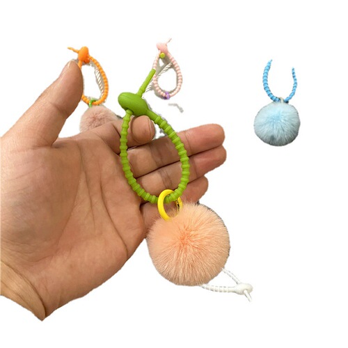 Creative Cute Plush Bag Charm Candy Color Girly Keychain Car Keychain Phone Case Accessory