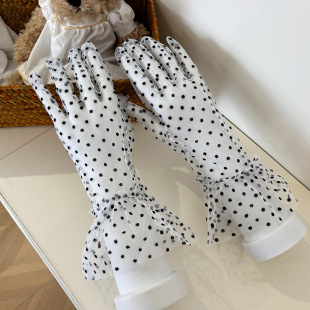 Cross-Border Polka Dot Lace Gloves for Women Summer Thin Mesh Breathable Lace Wedding Dinner Wedding Dress Bridal Photography