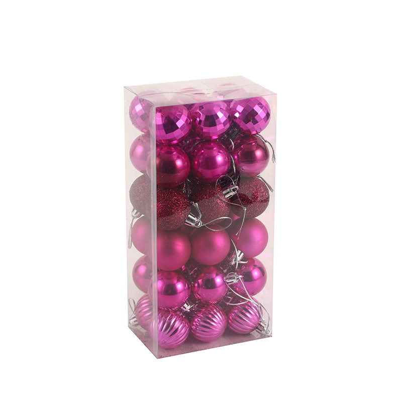 Bola de Navidad traje redondo barril caja cuadrada pintada 3cm4cm6cm decoración navideña bola colgante de Navidad bola decoración Navidad