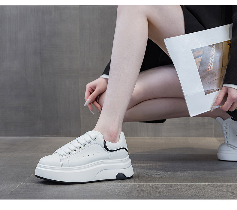 Giày sneaker nữ đế dày thời trang mùa xuân 2026 thiết kế cá tính tăng chiều cao — M2708 màu xám, M2708 màu đỏ, M2708 màu đen chi tiết 24