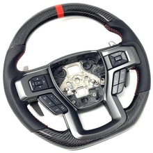 工厂批发适用于福特F150碳纤维方向盘改装加工福特猛禽碳纤方向盘