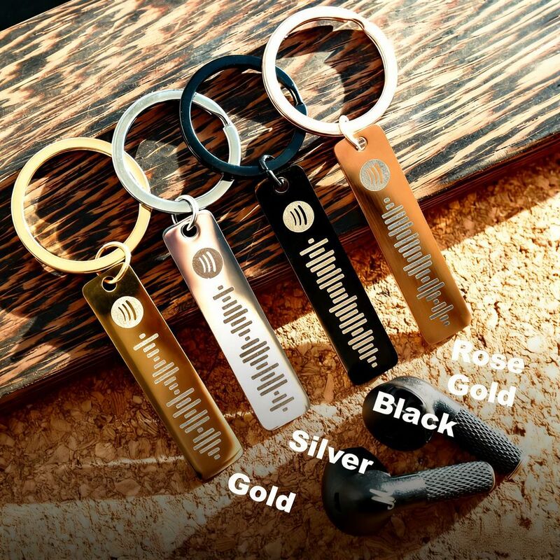 Personalized Spotify Code Keychain Cross-Border Scannable Music Keychain Etsy Gift Keychain