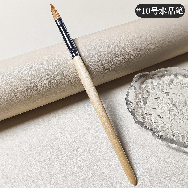 国境を越えた原木棒ネイルクリスタルペンkolinskyネイルアート丸頭彫刻彩色ネイルアートブラシセット|undefined