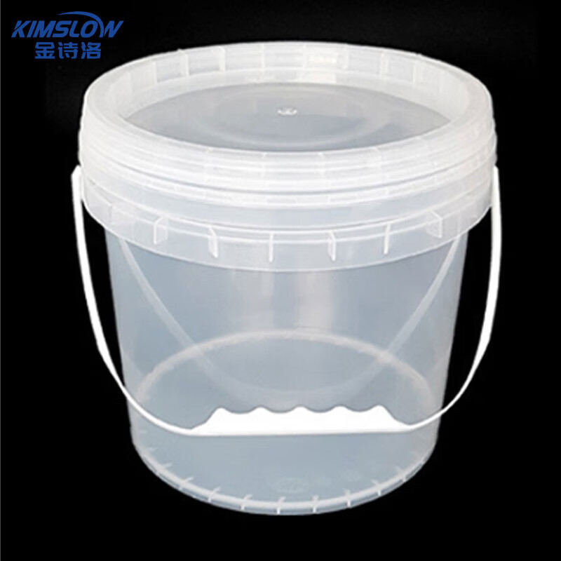 金诗洛 K6041 透明塑料桶 密封带盖小水桶包装桶龙虾打包桶 5L-京