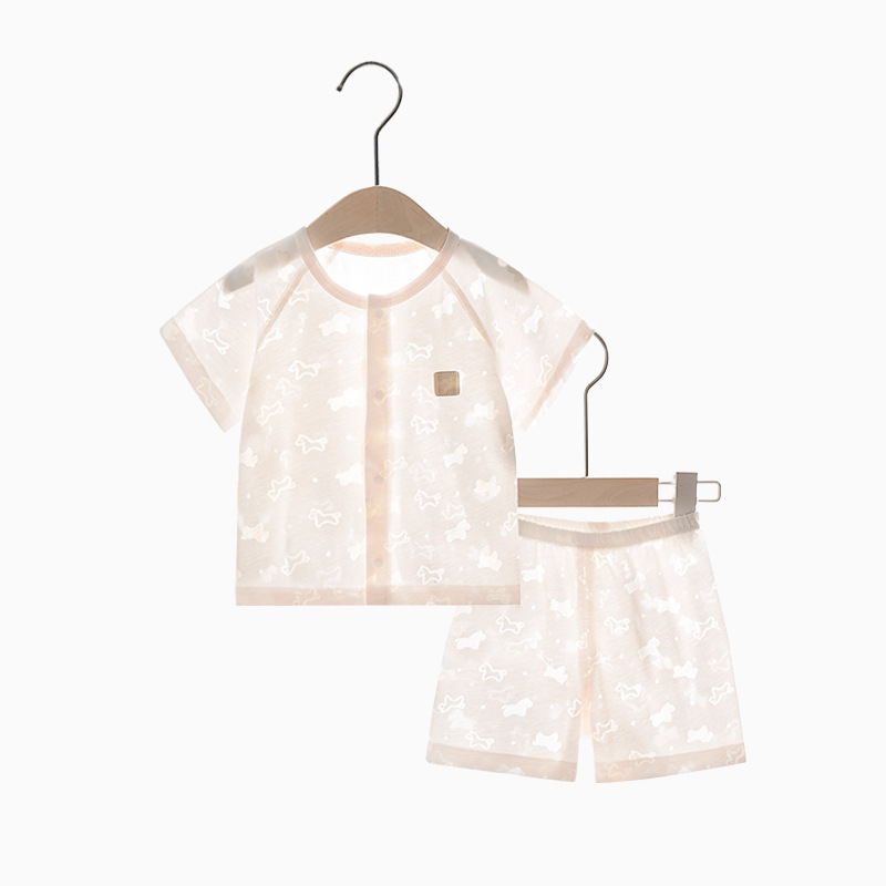 Bebé de manga corta traje de verano niño niña niño ropa delgada niños cardigan split dos piezas conjunto Bebé Ropa de verano