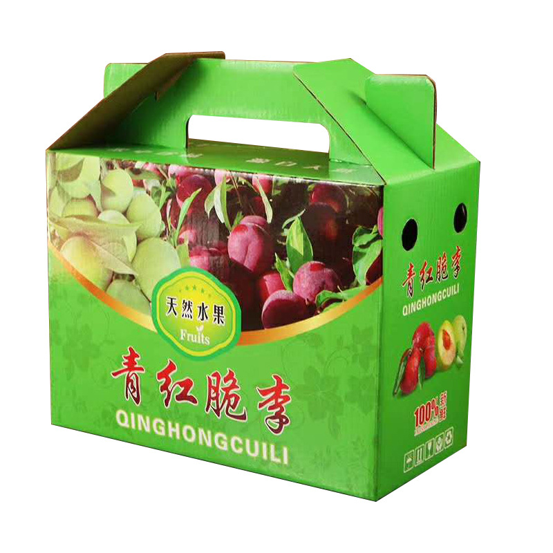 5kg plum gift box packaging carton 10kg green red crispy plum Sanhua plum carton carton packaging bag