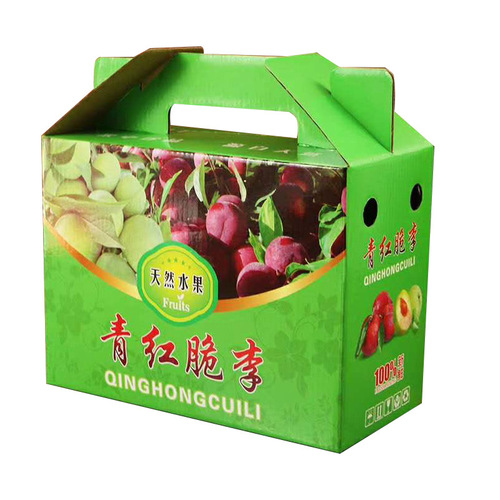 5kg plum gift box packaging carton 10kg green red crispy plum Sanhua plum carton carton packaging bag