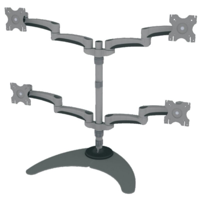 Four-screen Monitor Stand Desktop Installation Desktop Perforated Table Clip Placement Four-screen Mechanical Arm Stand Computer Stand