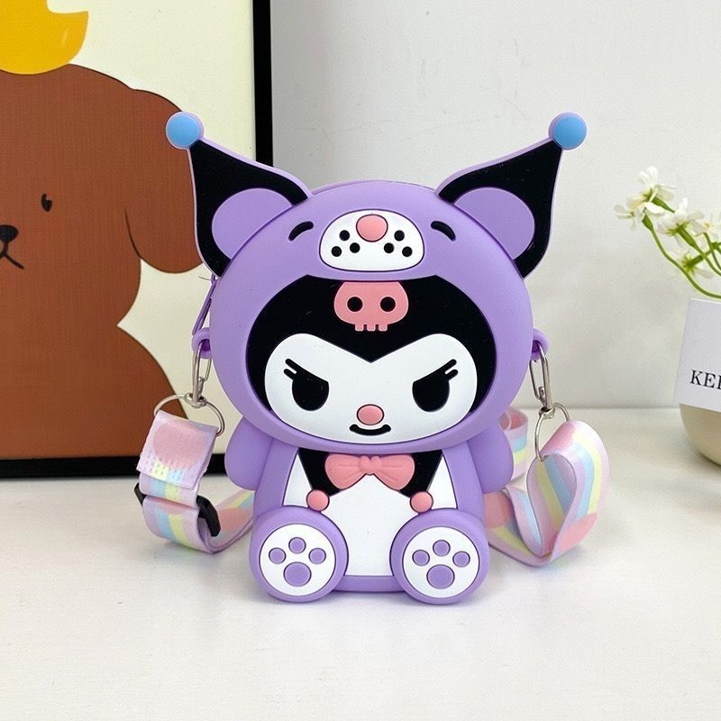クロミ子供のかわいいコインシリコーン幼稚園少女メッセンジャーバッグショルダーバッグ漫画プリンセスバッグ|undefined