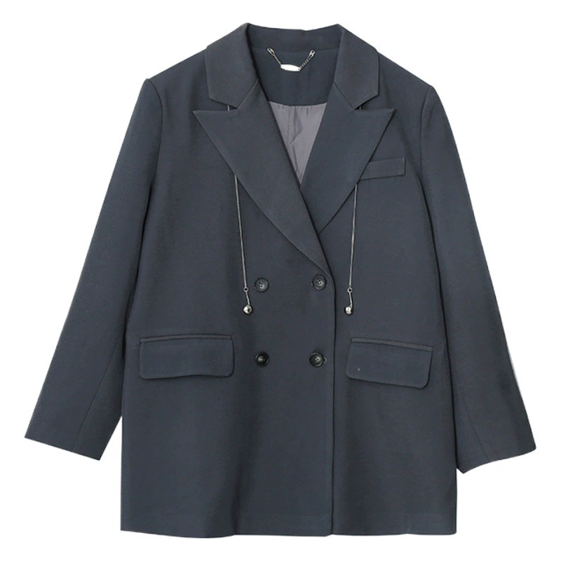 2366 Xuanchen слегка толстая французская рабочая одежда большого размера в стиле ретро OL, элегантный костюм, весенняя новая свободная куртка с длинными рукавами, закрывающая тело