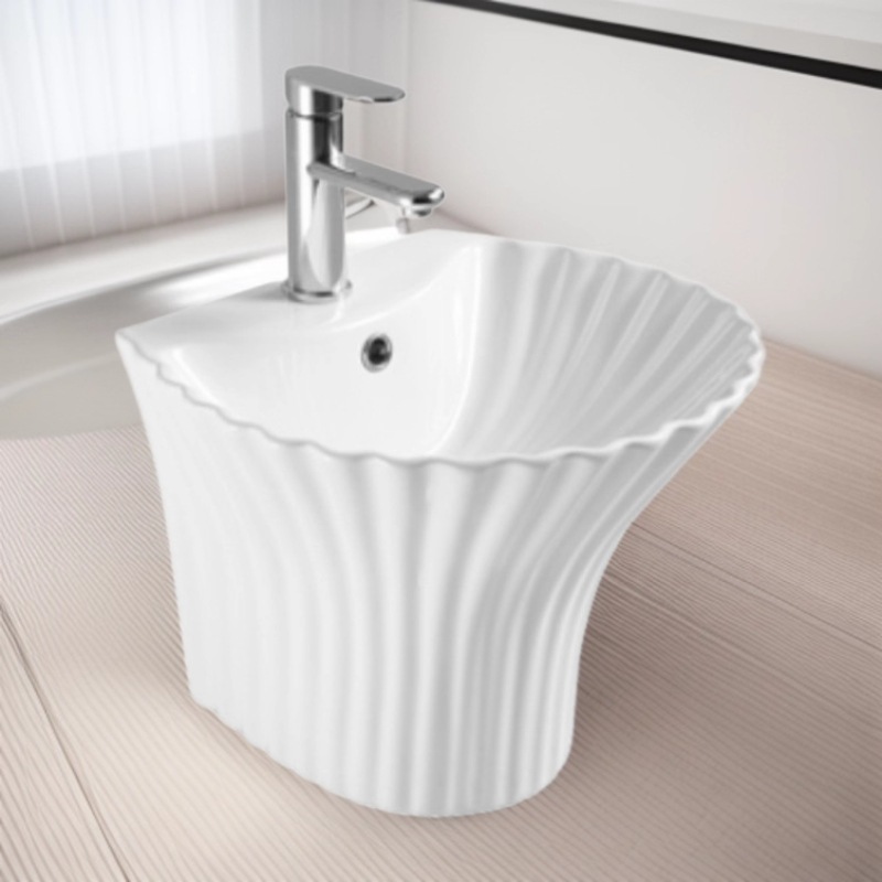 Factory Direct Sales Ceramic Wall-Mounted Washbasin Modern Minimalist Home Balcony Bathroom Sink Export