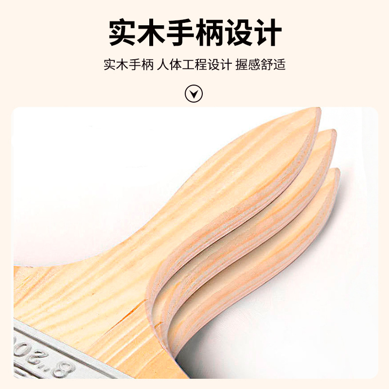 Cepillo genuino Cepillo de barbacoa con mango de madera de 3 pulgadas Cepillo Wenwan de melena Cepillo industrial de 2 pulgadas para eliminar el polvo y no perder el cabello