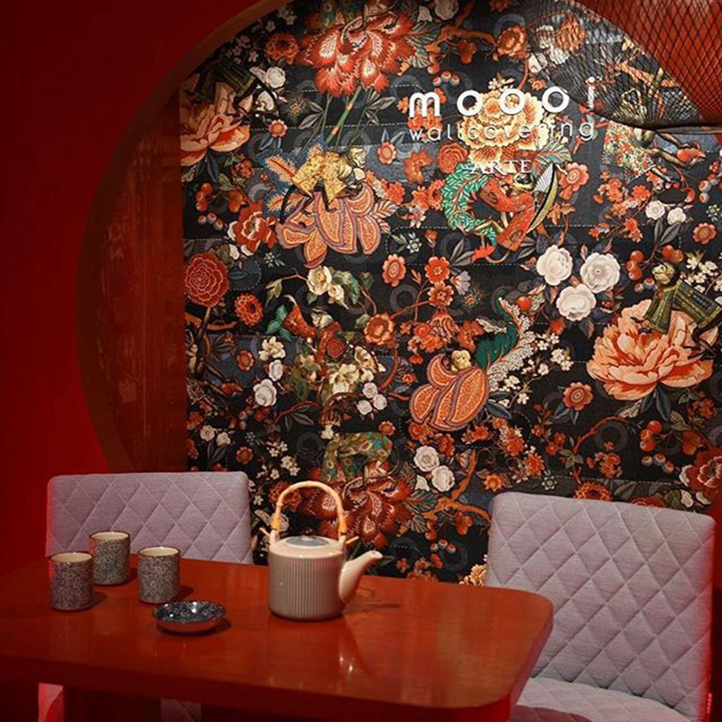 欧式美式壁纸墙纸壁布摩伊日式风情猕猴背景沙发卧室酒店民宿壁画