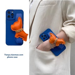 高級オレンジフレンチブルドッグのリストバンドは、Apple 17promax携帯電話ケース、iphone16pro保護カバー、14pに適しています。
