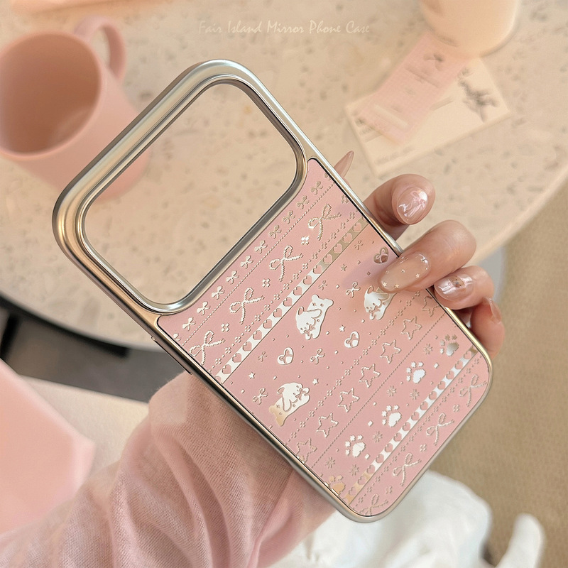 Pink Rabbit Mirror Case Suitable for 17Promax Phone Case iPhone 17 Apple 16 Electroplated 13 High Aesthetic Value 15 Hard Case