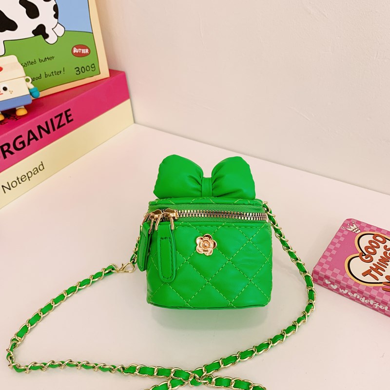 Bolsa de hombro coreana para niños con arco de estilo estilo extranjero bolsas de cadena de diamante lindas mini niñas mochila